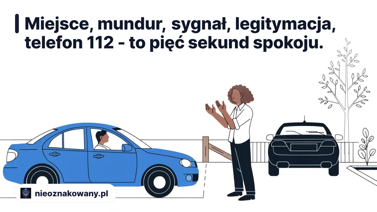 Miejsce, mundur, sygnał, legitymacja, telefon 112 - to pięć sekund spokoju.